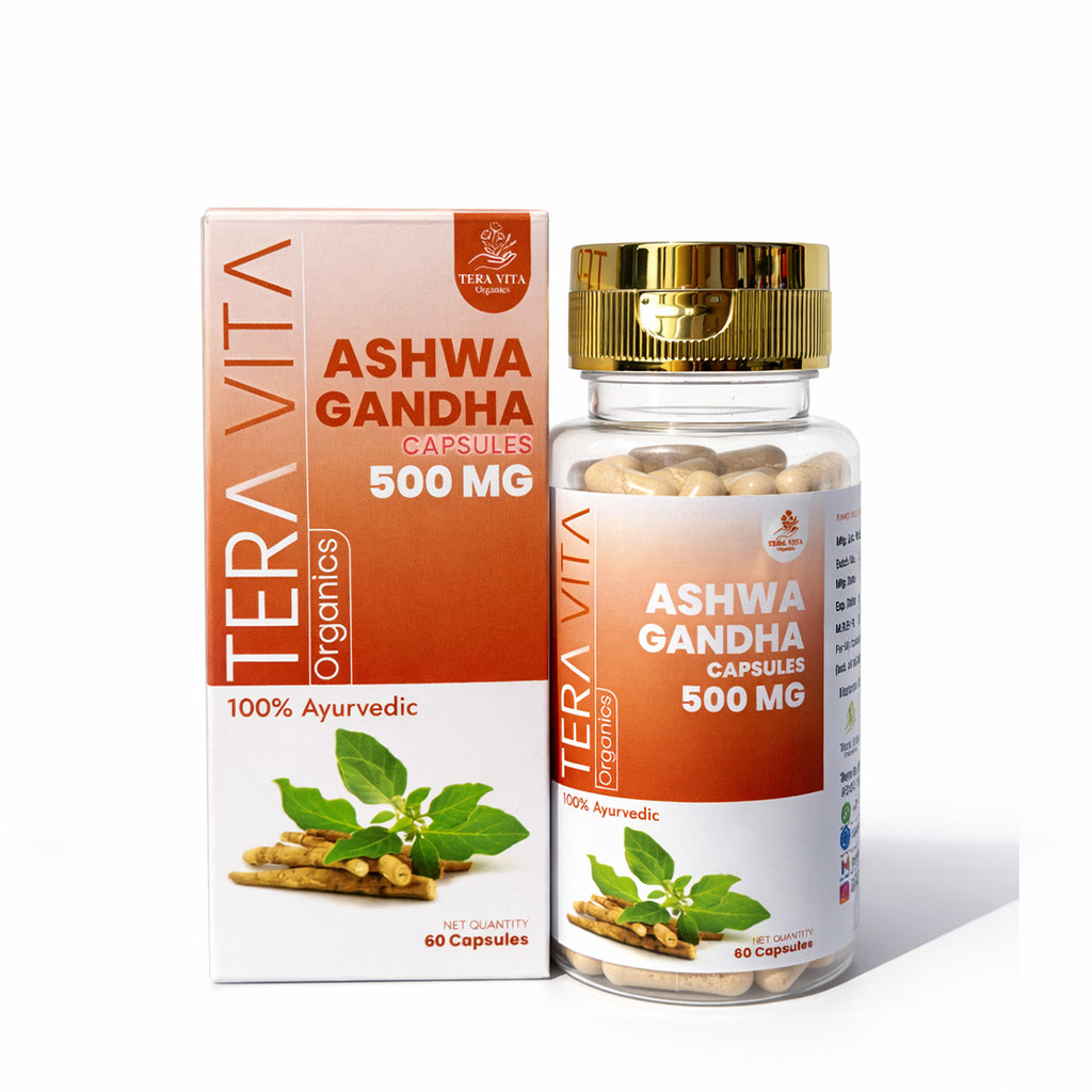 Ashwagandha Capsules 500mg – Stress Relief & Stamina Support – 60 Capsules