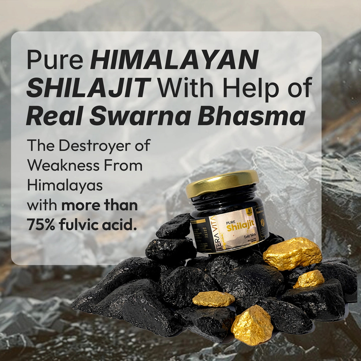 Pure Himalayan Shilajit Gold Resin with Gold Bhasam – 20g