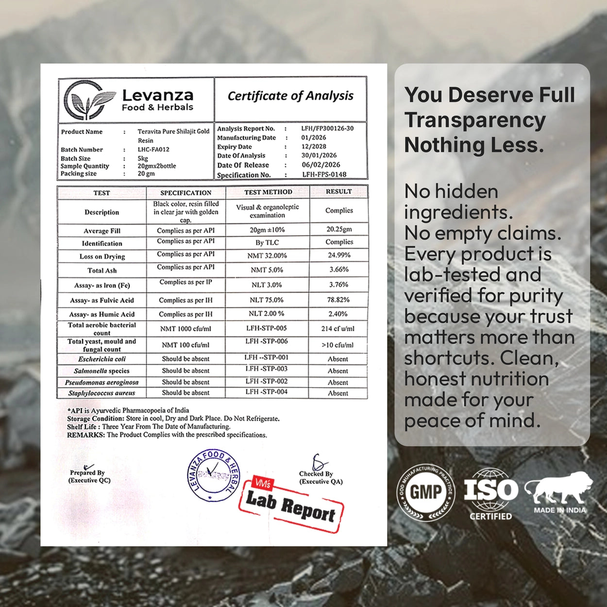 Pure Himalayan Shilajit Gold Resin with Gold Bhasam – 20g