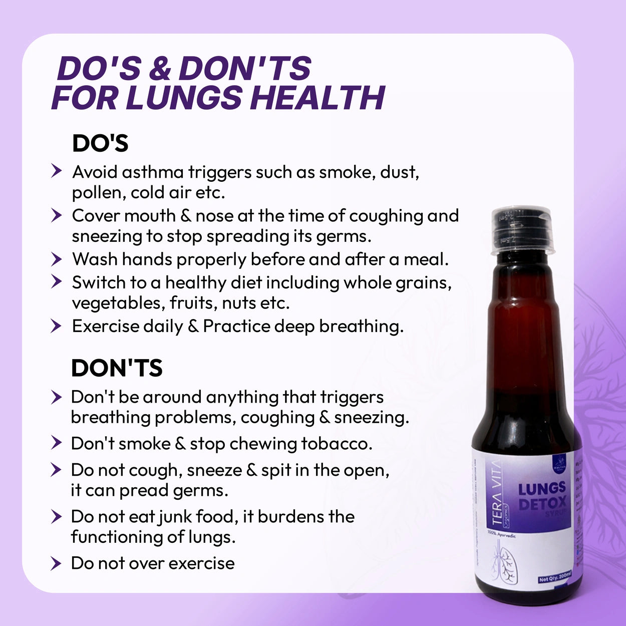 Lungs Detox Syrup – Ayurvedic Respiratory Cleanser – 200ml